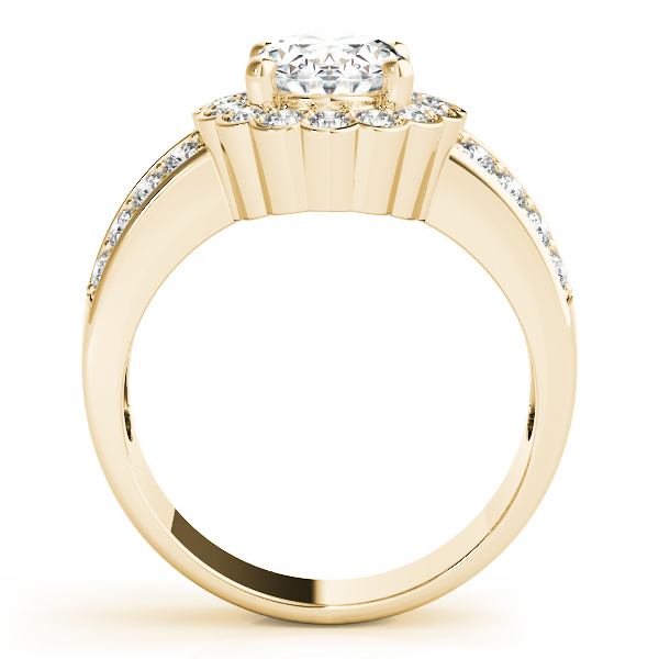 The Nadia Halo Engagement Ring, side view