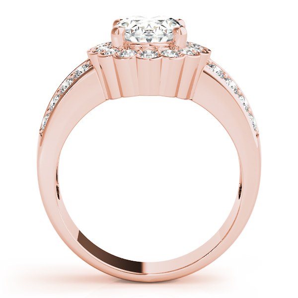 The Nadia Halo Engagement Ring, side view