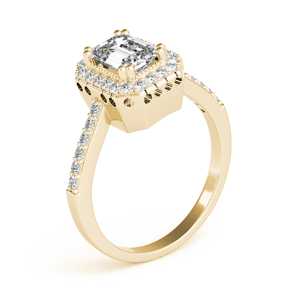 The Imogen Halo Engagement Ring, angled view