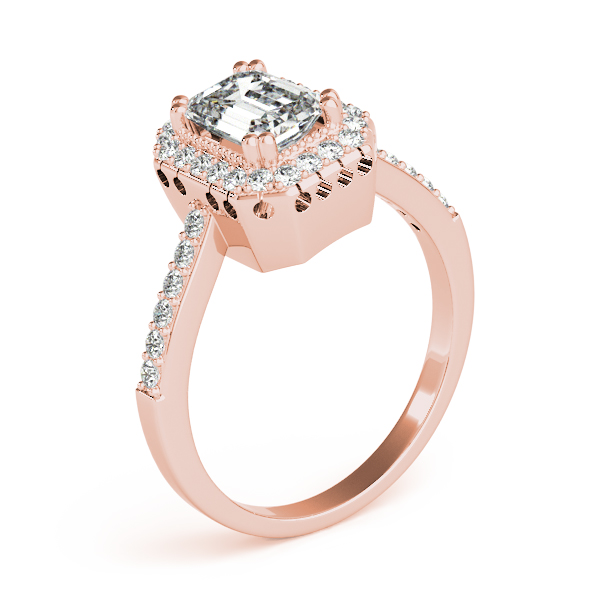 The Imogen Halo Engagement Ring, angled view
