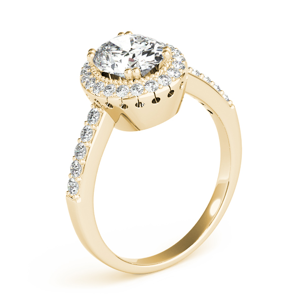 The Grace Halo Engagement Ring, angled view