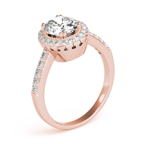 The Grace Halo Engagement Ring, angled view