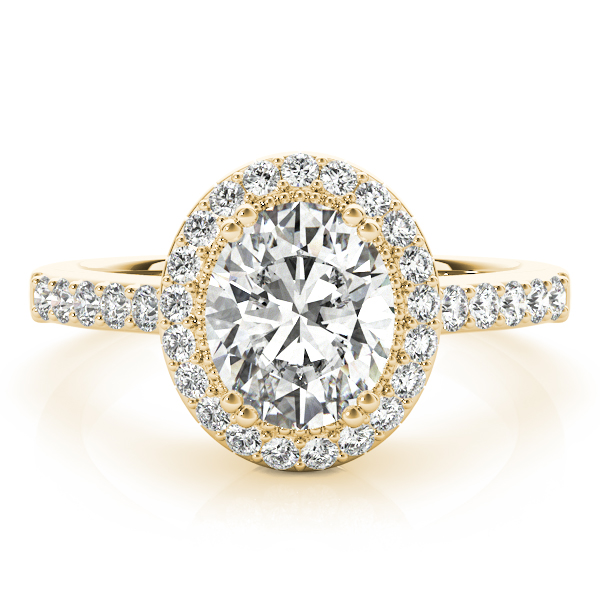 The Grace Halo Engagement Ring, set view