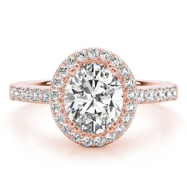 The Grace Halo Engagement Ring, set view