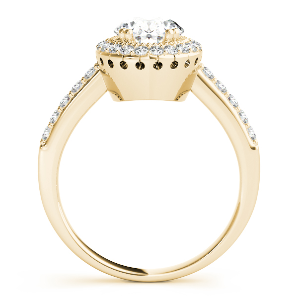 The Grace Halo Engagement Ring, side view