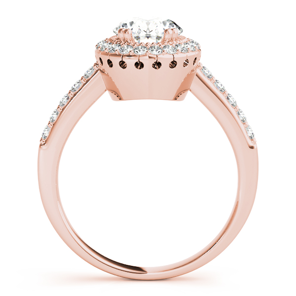 The Grace Halo Engagement Ring, side view