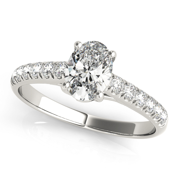 Single Row U-Prong Trellis Engagement Ring