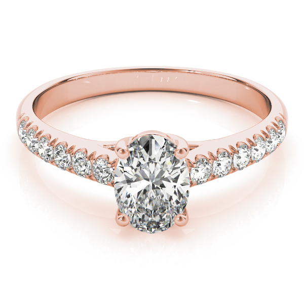 The Theodora Single-Row Engagement Ring, set view