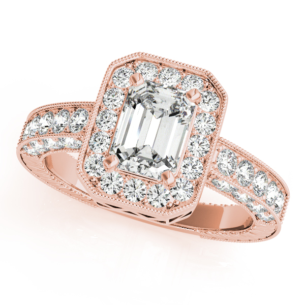 The Ava Halo Engagement Ring III, front view