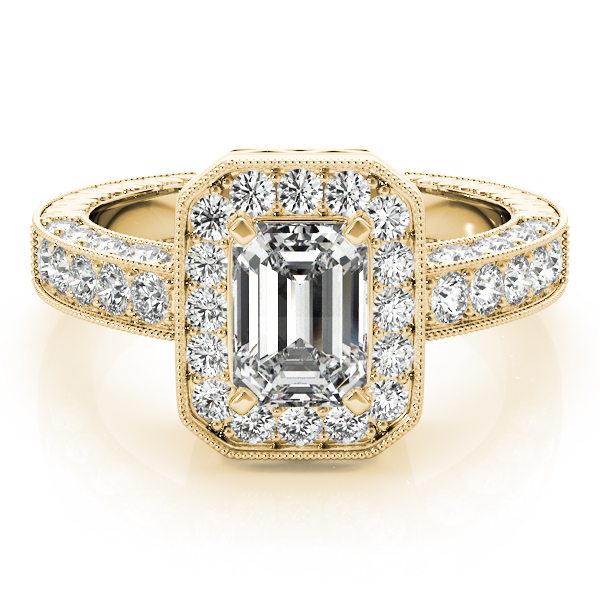 The Ava Halo Engagement Ring III, set view