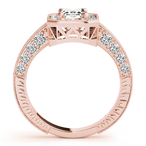 The Ava Halo Engagement Ring III, side view