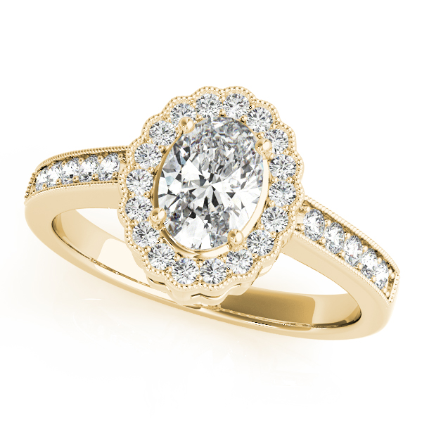 The Gwendolyn Halo Engagement Ring, front view