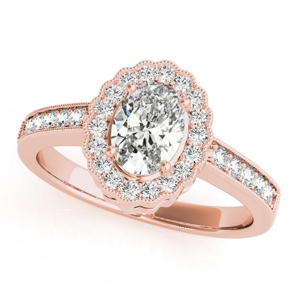 The Gwendolyn Halo Engagement Ring, front view