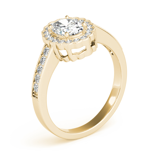 The Gwendolyn Halo Engagement Ring, angled view