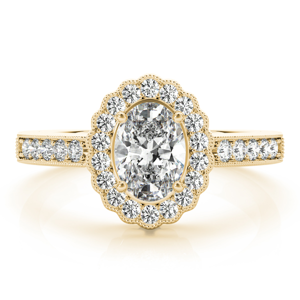 The Gwendolyn Halo Engagement Ring, set view