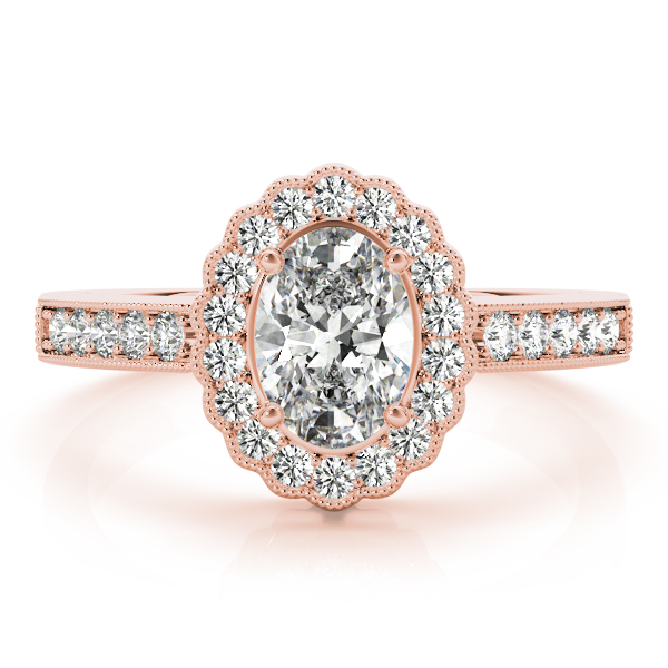 The Gwendolyn Halo Engagement Ring, set view