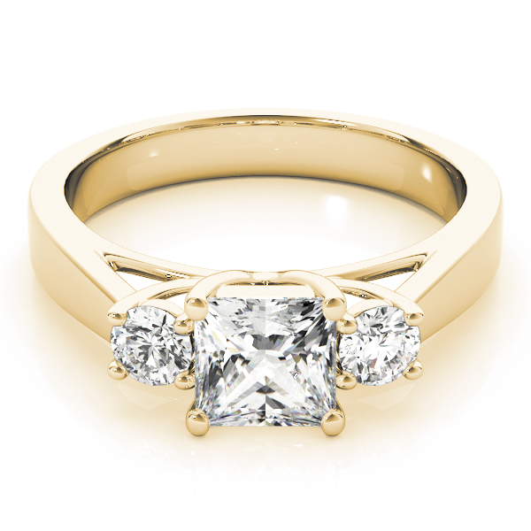 The Valentina Three-Stone Engagement Ring, set view