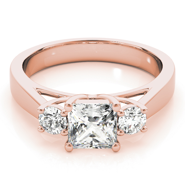 The Valentina Three-Stone Engagement Ring, set view