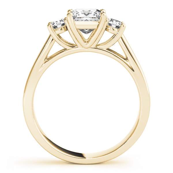 The Valentina Three-Stone Engagement Ring, side view