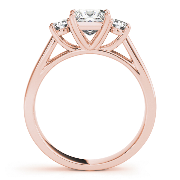 The Valentina Three-Stone Engagement Ring, side view