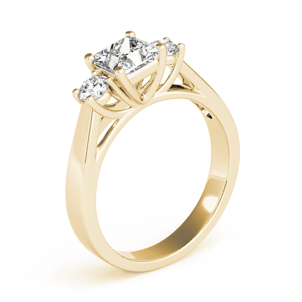 The Valentina Three-Stone Engagement Ring, upright view