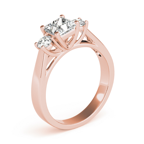 The Valentina Three-Stone Engagement Ring, upright view