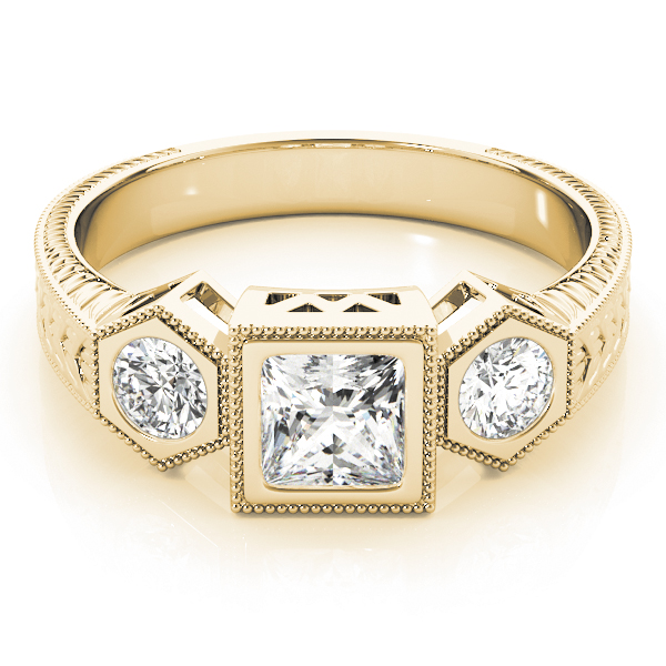 The Catherine Three-Stone Engagement Ring, set view