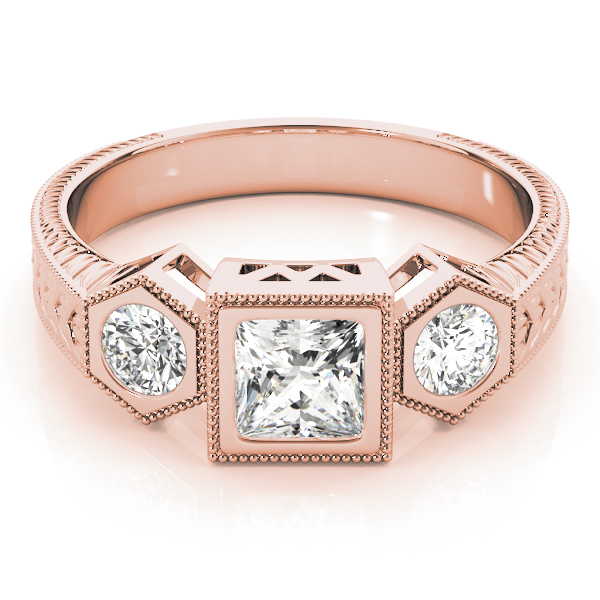 The Catherine Three-Stone Engagement Ring, set view