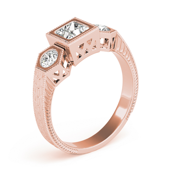 The Catherine Three-Stone Engagement Ring, upright view