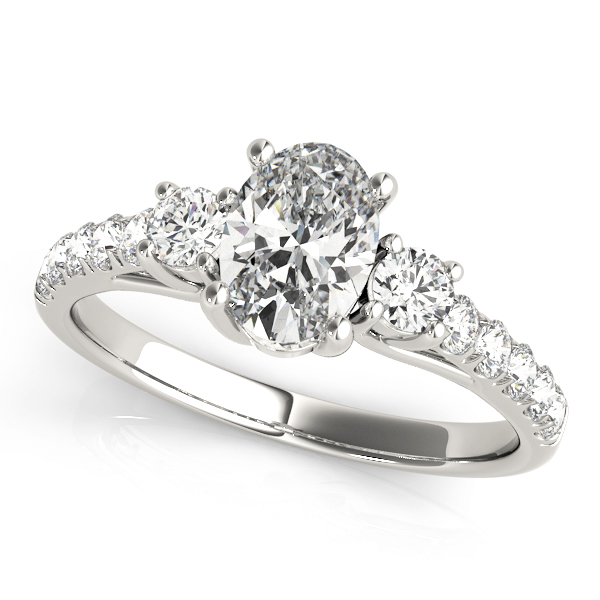 3-Stone Trellis Oval Engagement Ring