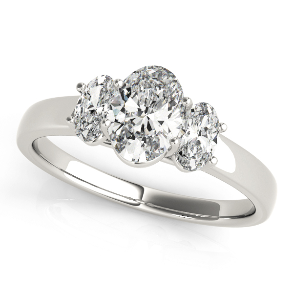 3-Stone Trellis Oval Engagement Ring