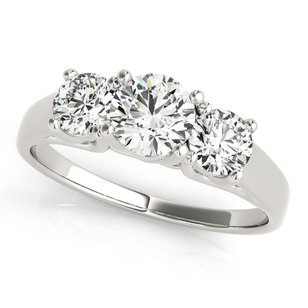 3-Stone Round Trellis Engagement Ring