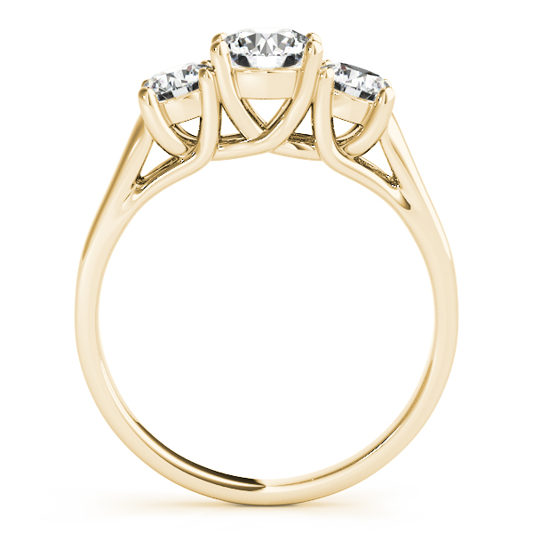 The Rosalie Three-Stone Engagement Ring, side view