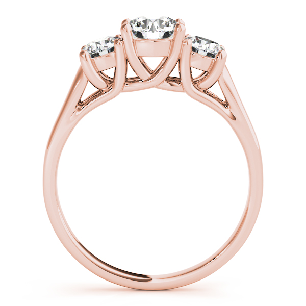 The Rosalie Three-Stone Engagement Ring, side view