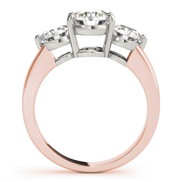 The Aurora Three-Stone Engagement Ring, side view