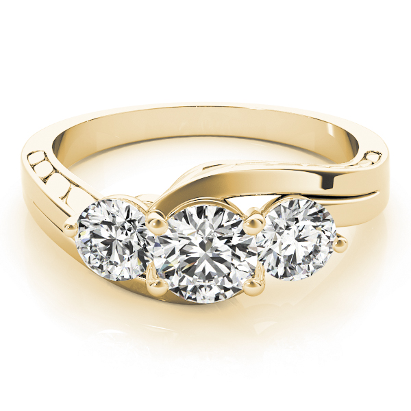 The Regina Three-Stone Engagement Ring, set view