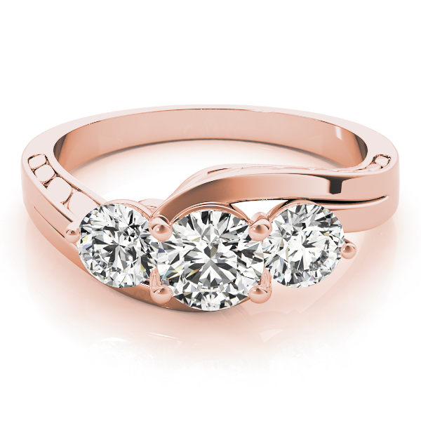 The Regina Three-Stone Engagement Ring, set view