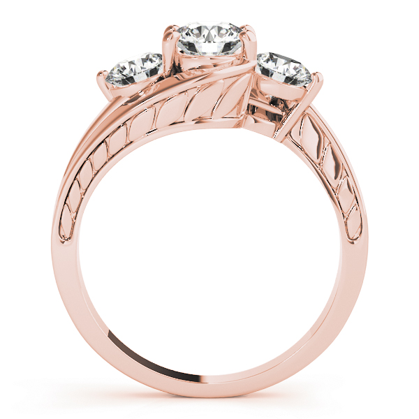 The Regina Three-Stone Engagement Ring, side view