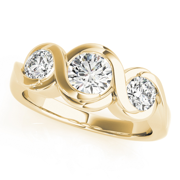 The Lauren Three-Stone Engagement Ring, front view