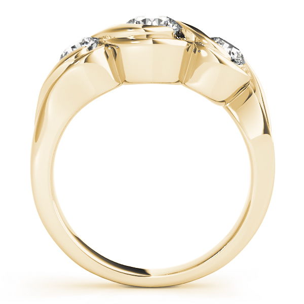 The Lauren Three-Stone Engagement Ring, side view