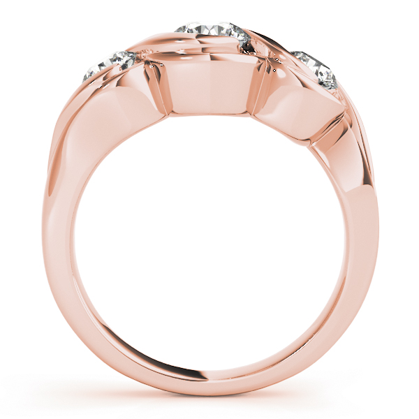 The Lauren Three-Stone Engagement Ring, side view