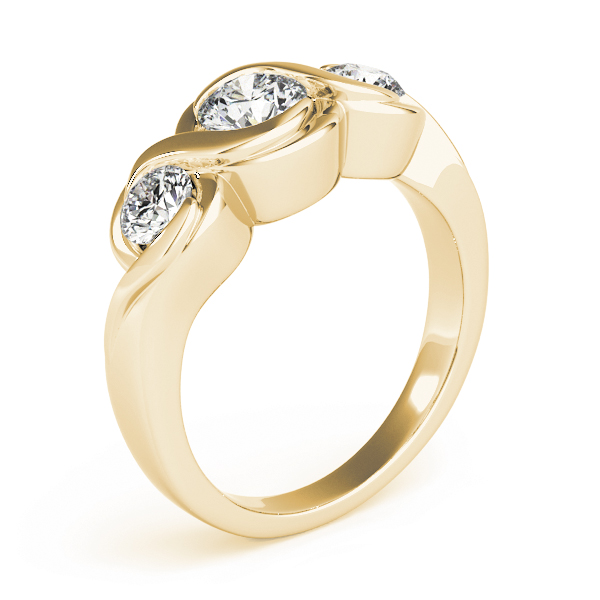 The Lauren Three-Stone Engagement Ring, upright view