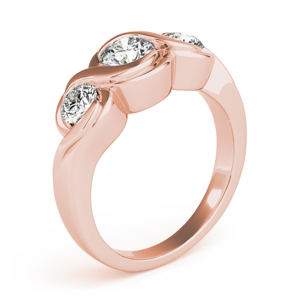 The Lauren Three-Stone Engagement Ring, upright view