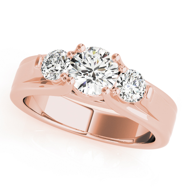 The Sadie Three-Stone Engagement Ring, front view