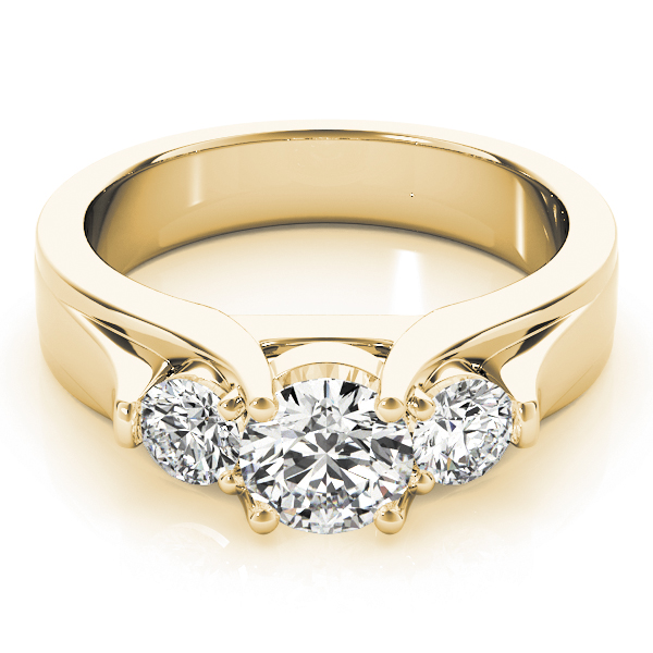 The Sadie Three-Stone Engagement Ring, set view