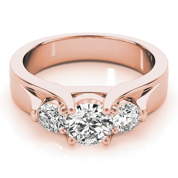 The Sadie Three-Stone Engagement Ring, set view