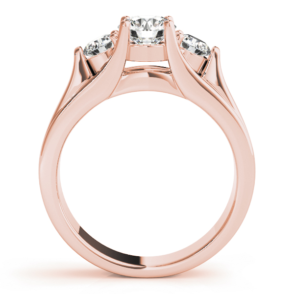 The Sadie Three-Stone Engagement Ring, side view