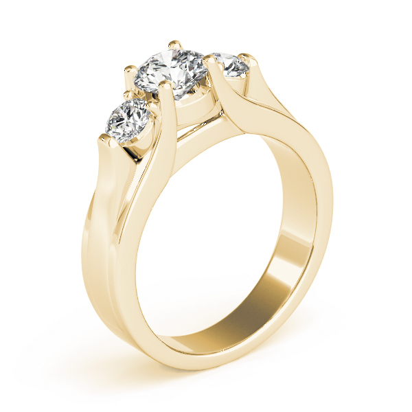 The Sadie Three-Stone Engagement Ring, upright view