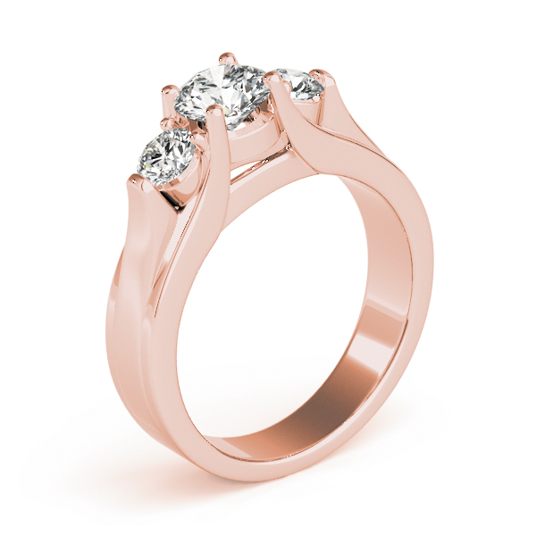The Sadie Three-Stone Engagement Ring, upright view