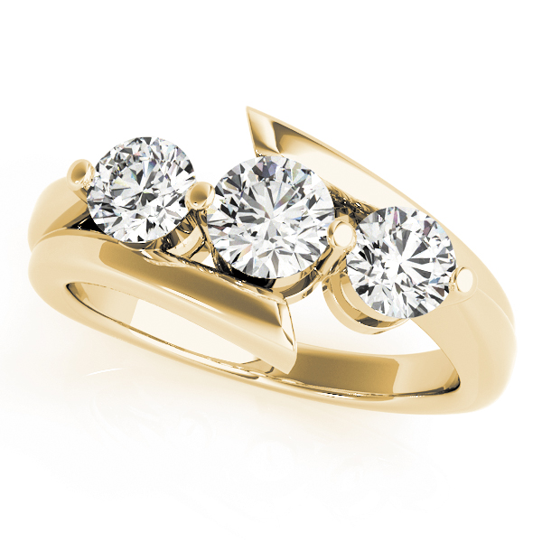 The Celine Three-Stone Engagement Ring, front view